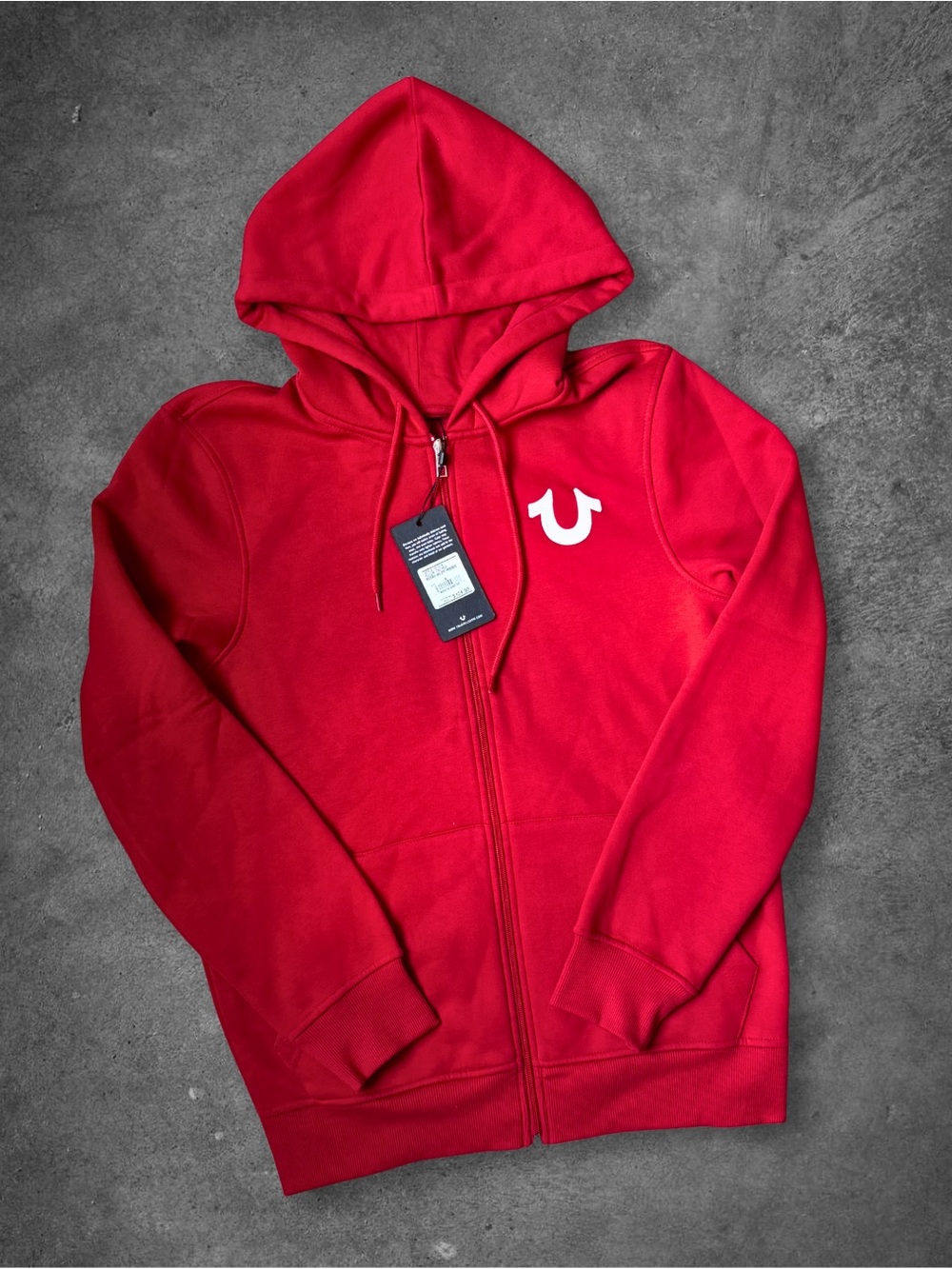True Religion Red Zip-Up Hoodie Jacket - NWT